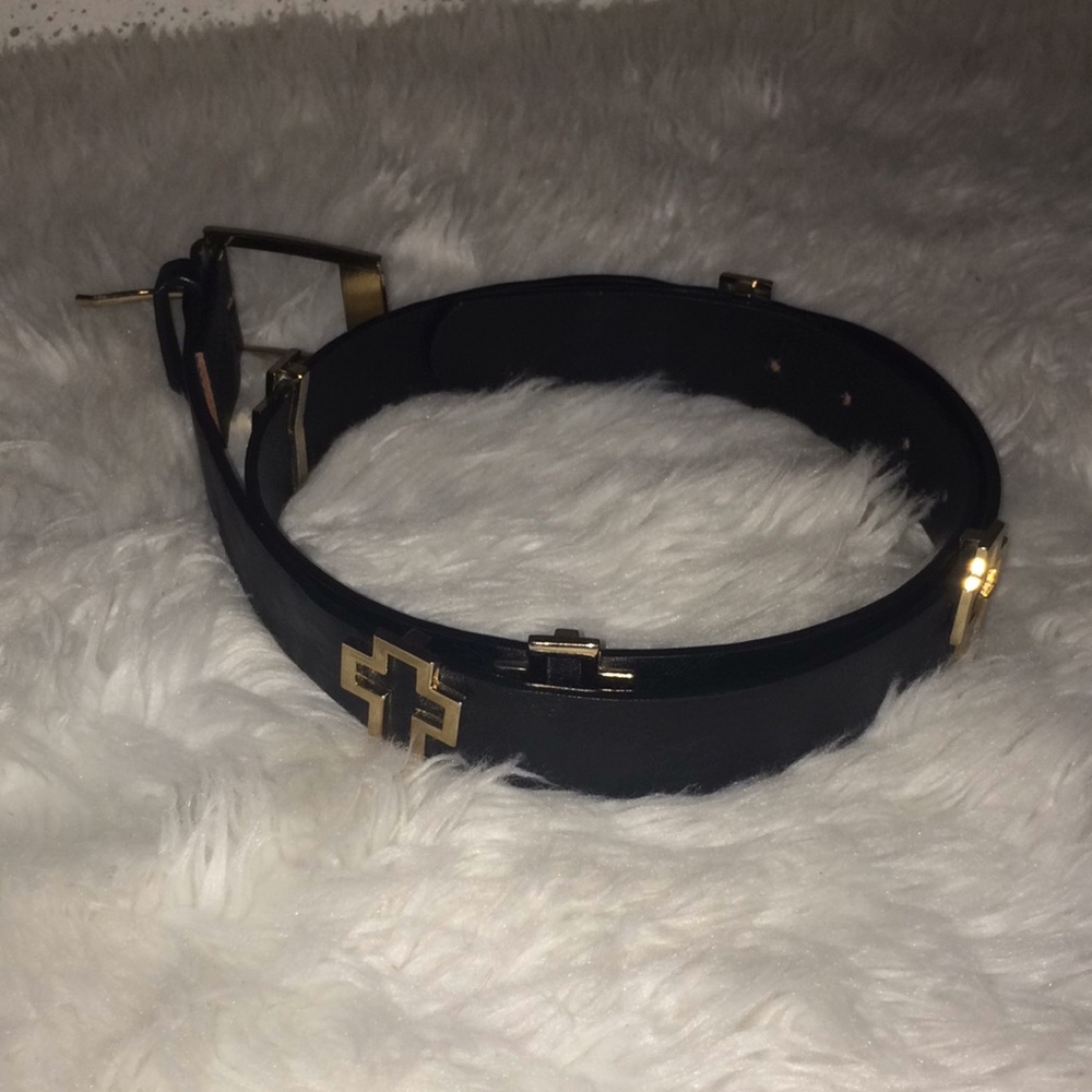Black Belt With Gold Crosses